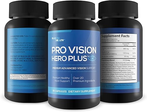Miniatura 4 de Pro Vision Hero Plus - Soporte avanzado de alta calidad para la visión, suplemento de vitaminas, minerales y hierbas para la visión, apoya la visión