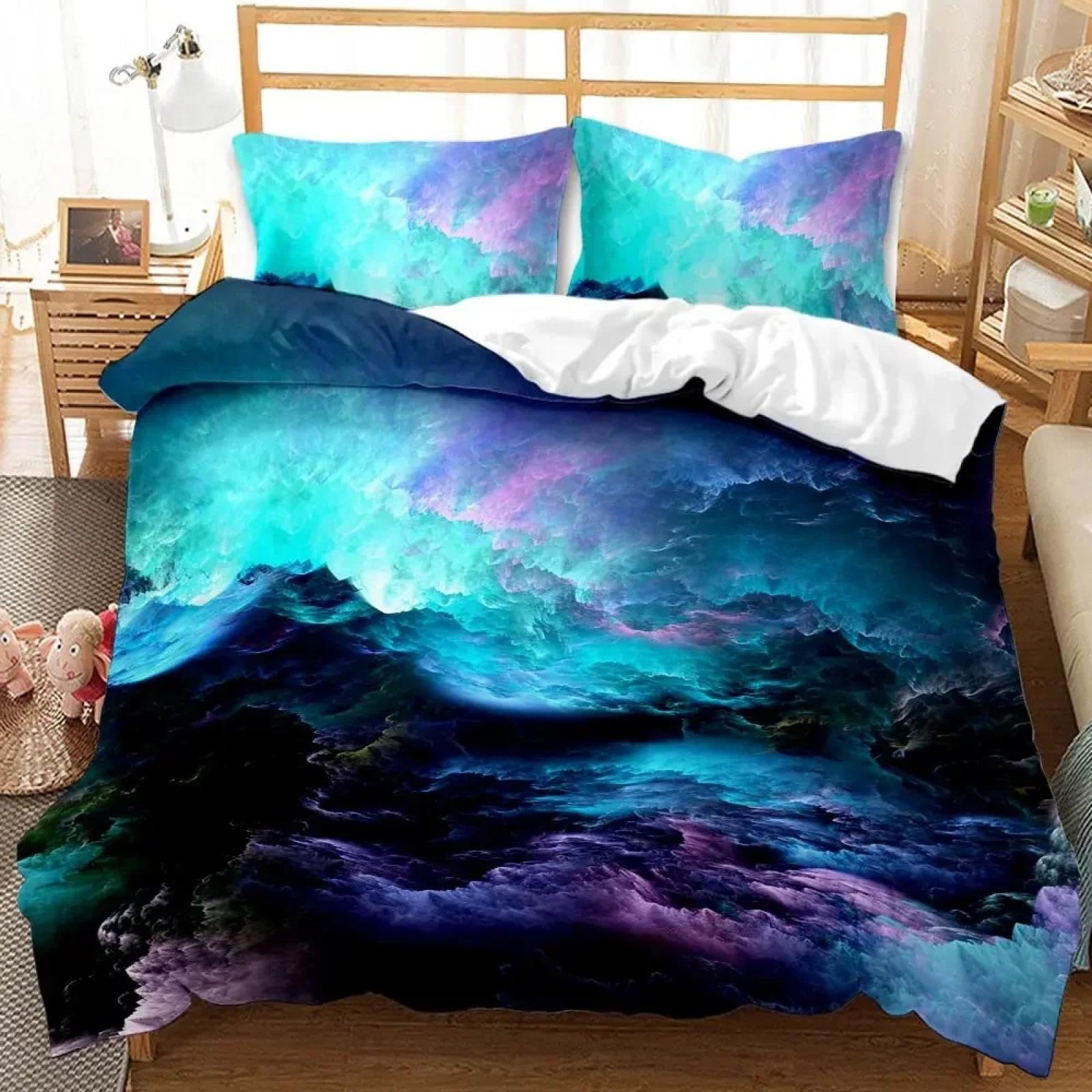 Housse de couette nuages colorés 220x240 de qualité supérieure avec finitions soignées