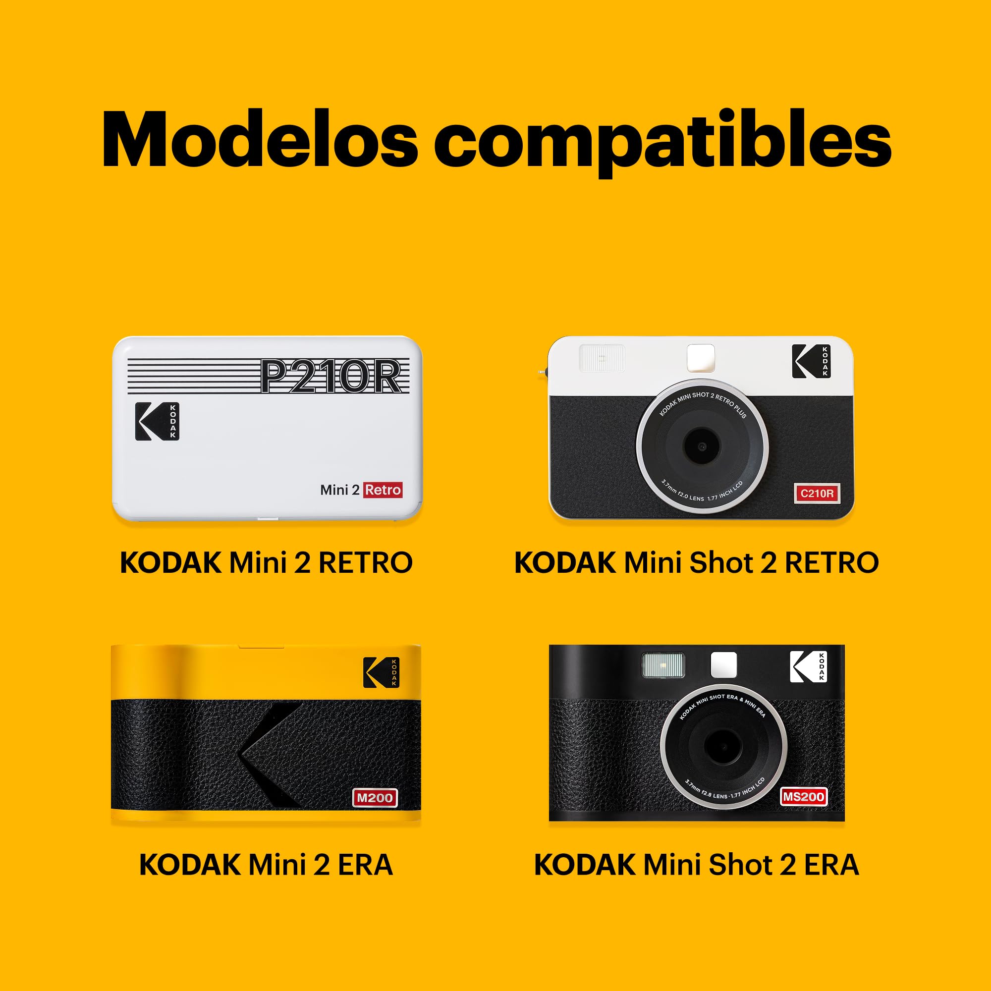 KODAK 4PASS 5,3 x 8,6 cm Cartucho de película (60 Hojas) para KODAK Mini 2 Retro y Mini Shot 2 Retro