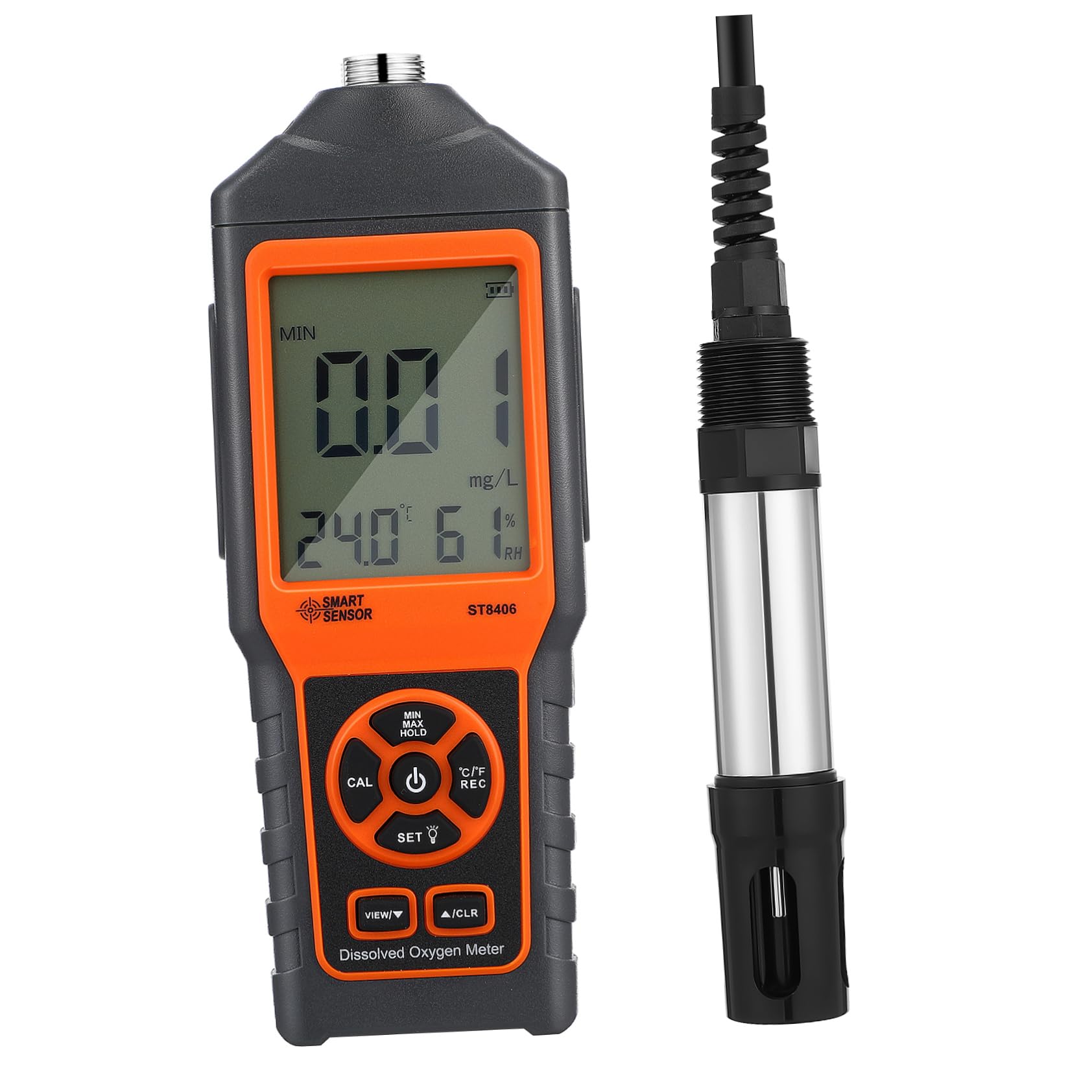 ifundom Sauerstoffmessgerät Für Teichwasser Aquarien Und Aquakultur Kompaktes Und Tragbares Wassertest LCD-Display Für Präzise Messwerte