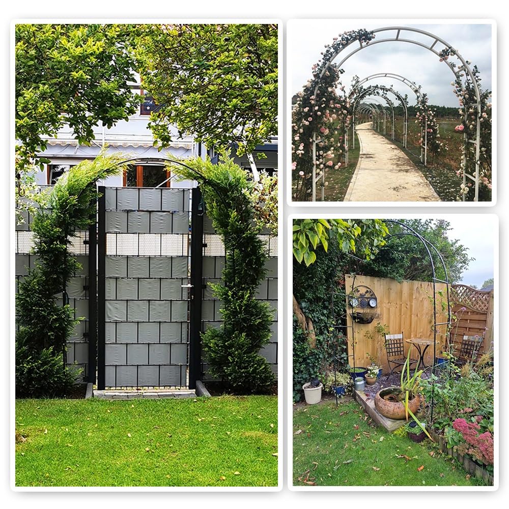 Stabiles Metall-Gartenspalier mit Sockel, Hochzeitsgeschenk für Kletterpflanzen, 19 mm, verzinktes Rohr, DIY-Gartendekoration (Farbe: Grün, Größe: 140 x 230 cm)