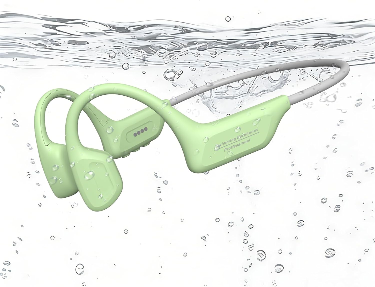 Fanisic 2026 Latest Swimming Headphones/Earbuds, Bluetooth 6.0 & MP3 with 32GB Memory IPX8 Waterproof Bone Conduction Headphones, Underwater Open Ear Headphones Secure Fit for Surfing Cycling Running