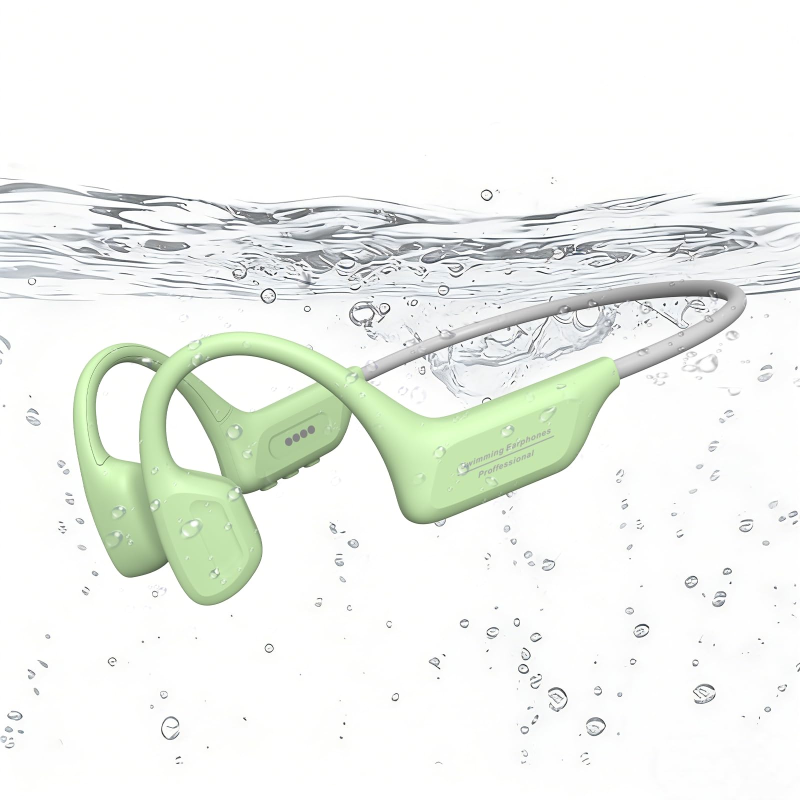 Swimming Headphones-IP68 Waterproof Open Ear Bone Conduction Underwater Swim Earbuds, Dual Modes: Bluetooth 5.4 &MP3, 32GB Memory Card, Bluetooth Disconnected Underwater-image-1