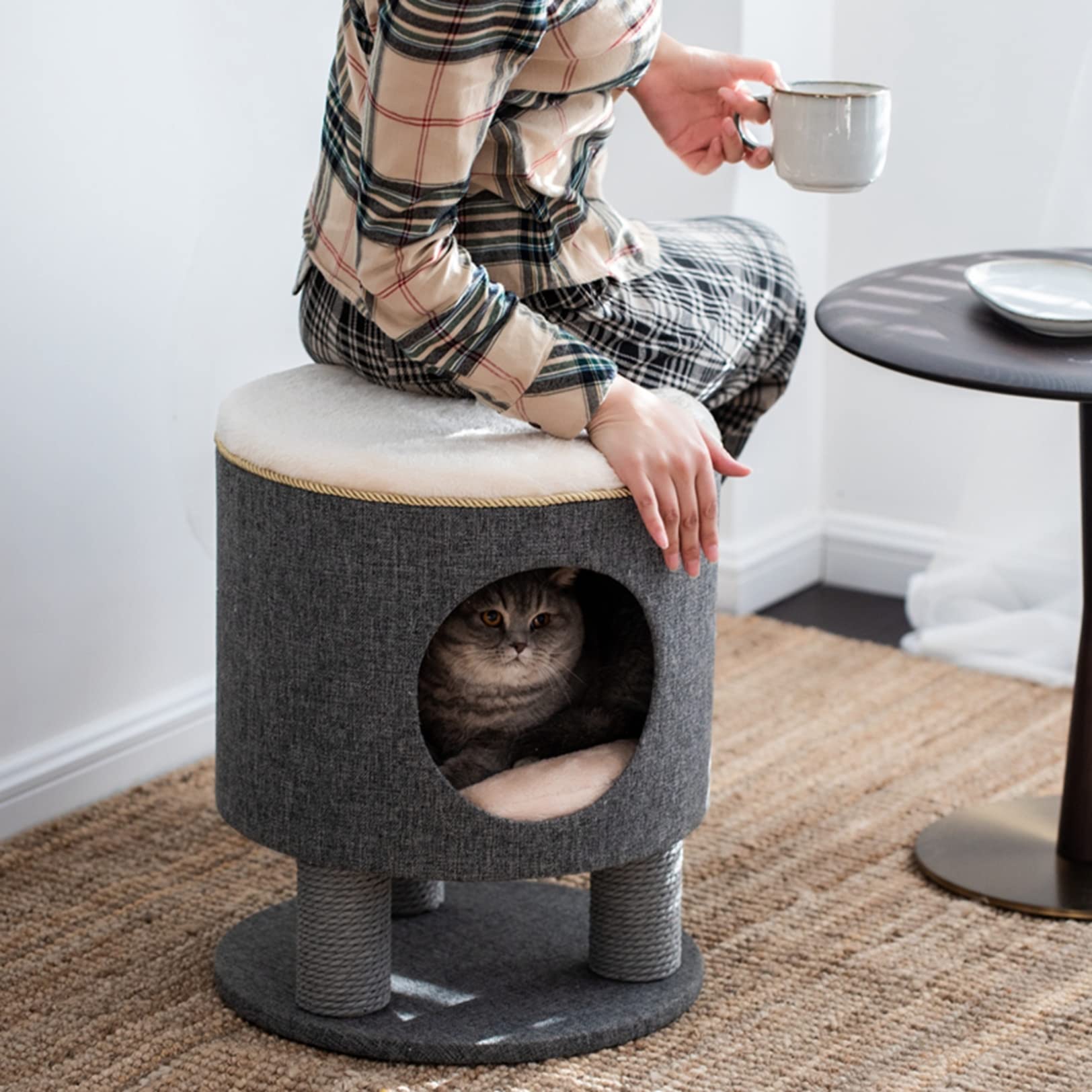 Amazon.co.jp: 猫ハウス ペットベッド 爪とぎ スツール キャットハウス