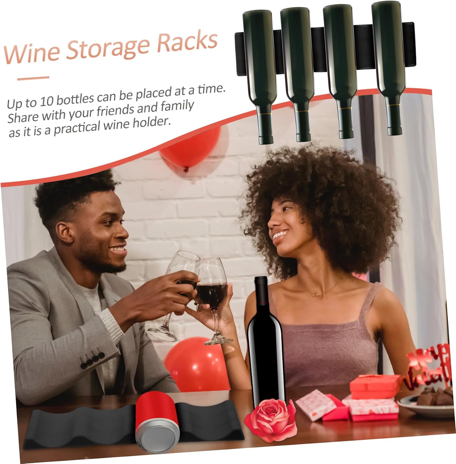 SHOWERORO 2pcs Silicone Wine Bottle Stacker Modern Creative Holder for Wine Beverages Design for Home Bar and Party Use Space-Saving Folding Rack