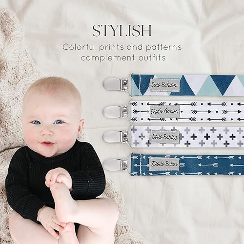 Miniatura 5 de Dodo Babies Juego de pinzas para chupete  Cuatro clips más funda Binky  Soporte universal para la mayoría de marcas Paci juguetes de mordedor y