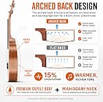 Ranch Concert Ukulele 23 inch Professional Wooden Ukelele Instrument Kit with 12 Online Lessons Small Hawaiian Guitar ukalalee Starter Pack Bundle Gig bag, Tuner, Strap, Aquila Strings Set