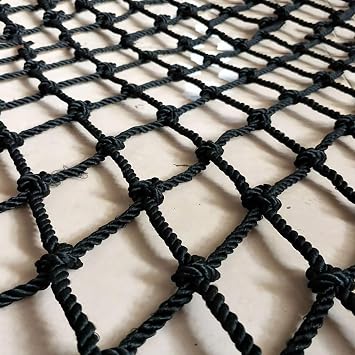 Child Safety Net, Balcony Stairway Banister Stair Rail Net Black Rope Net Indoor Railings Stairs Playground Net Stairs Safety Netting, Fall Protection Net 8cm/6mmSize1x3M3X10FT