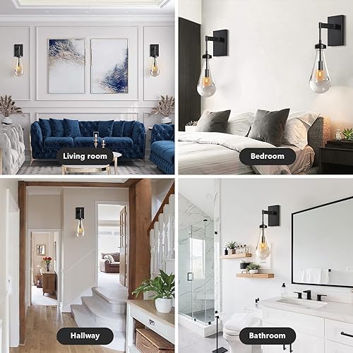 Miniatura 6 de YUEXPAND Apliques de latón con forma de gota de lluvia, lámparas de decoración de pared de cocina para interiores, lámpara de pared con gota de