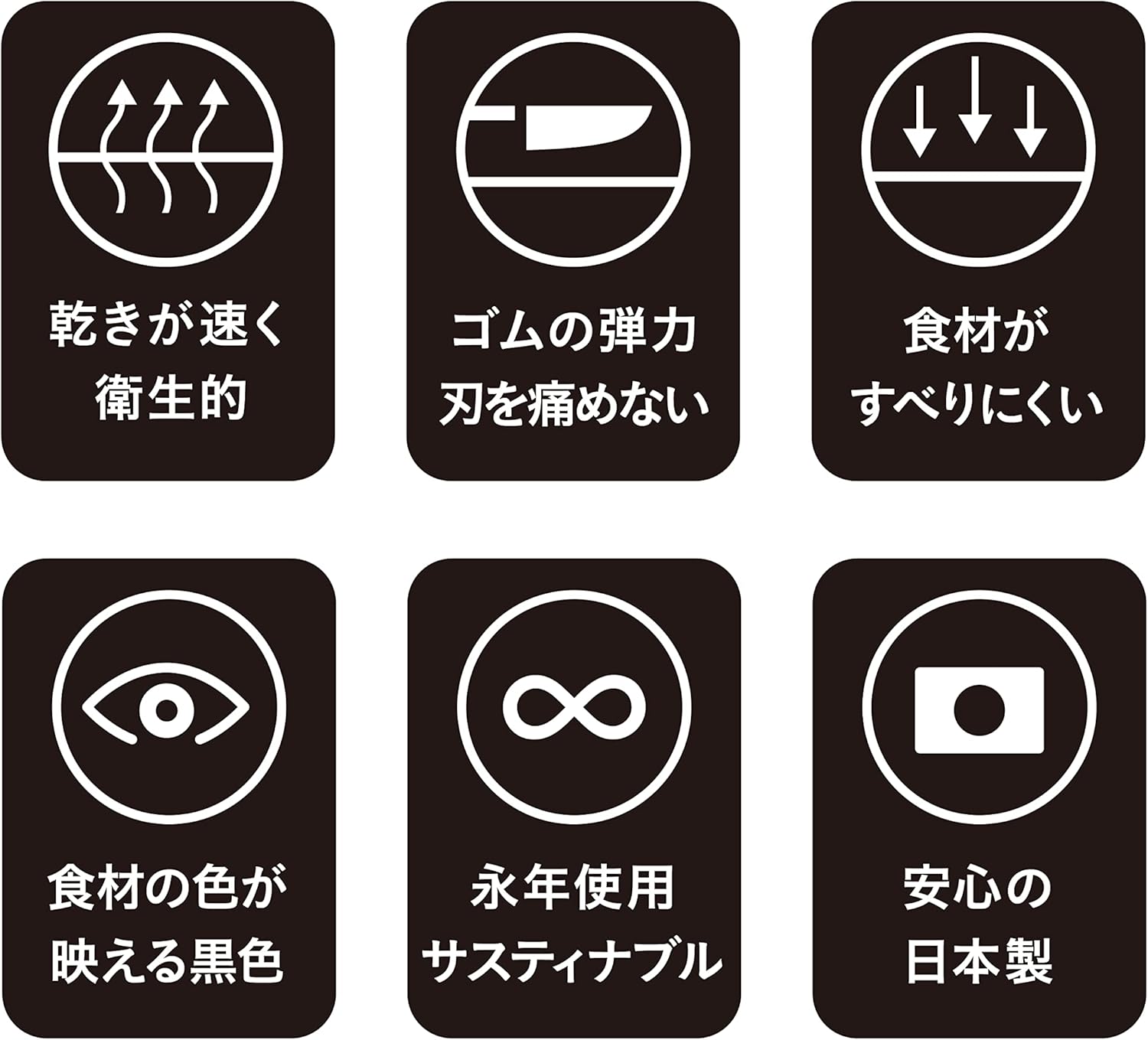 NBD001 Cutting Board, Synthetic Rubber, Black, M, NE05331, Made in Japan 11.8 x 7.9 x 0.3 inches (300 x 200 x 8 mm) (M)