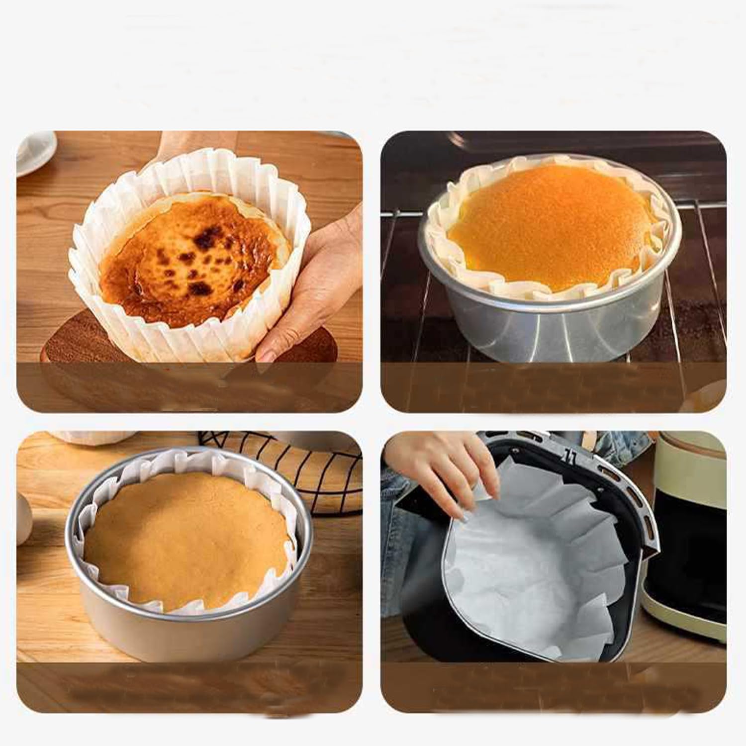 50pcs 4 Inch Basques Cake Paper Disposable Parchment Liners Muffin Wrappers Oil Paper for Cheesecake, Cupcake, Cake Pan, Oven, Air Fryer, Baking Tools - Image 7