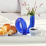 Joeyan Small Glass Vase for Flowers, Bud Vases Single Flower Vase Minimalism Style Mini Flower Vases for Table Decorative Living Room Decor Aesthetic Bedroom Accessories Home Decor, Blue