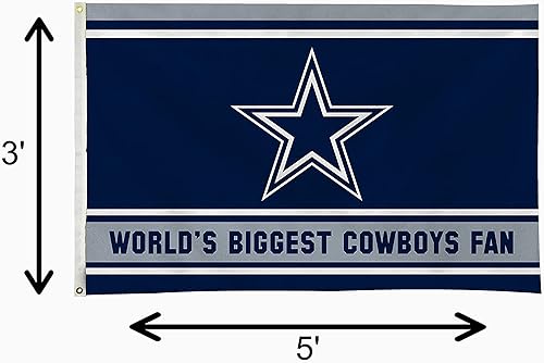 Miniatura 7 de Rico Industries NFL - Bandera de 3 x 5 pies, bandera de los Dallas Cowboys de una sola cara, para interior o exterior, decoración del hogar