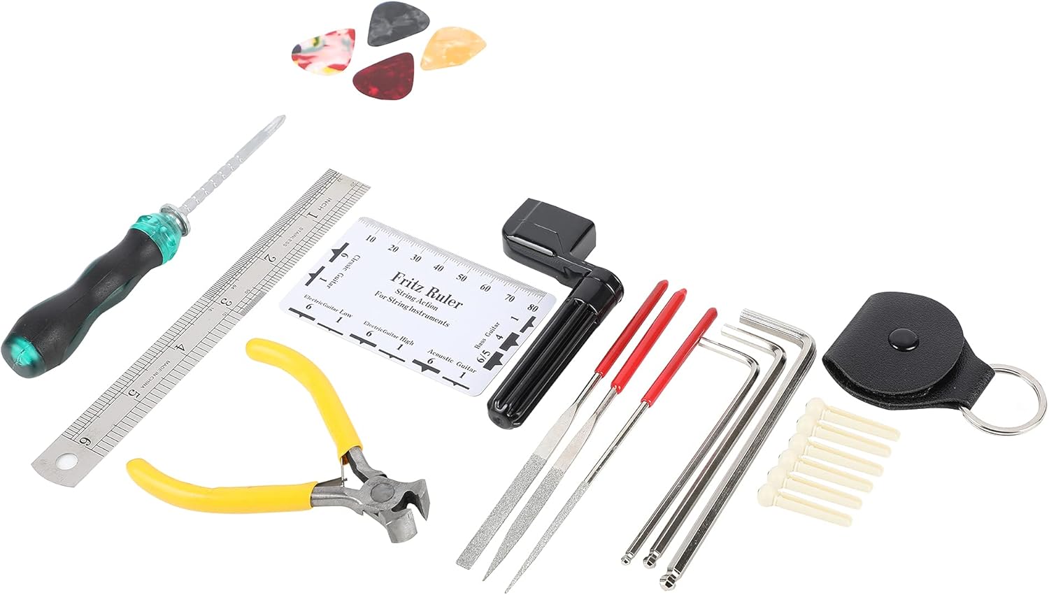 Juarez Guitar Maintenance, Set-up and Repair 23 Piece Tool Kit for Ukulele, Acoustic, Electric and Bass Guitars