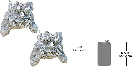 Miniatura 2 de Design Toscano, 2 placas de gárgola Gnash The Grotesque juego de 2, piedra antigua
