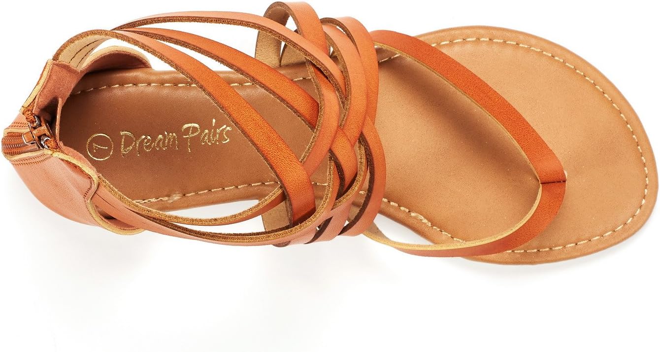 DREAM PAIRS صندل های تخت زنانه گلولاتور Juuly_02 گلادیاتور