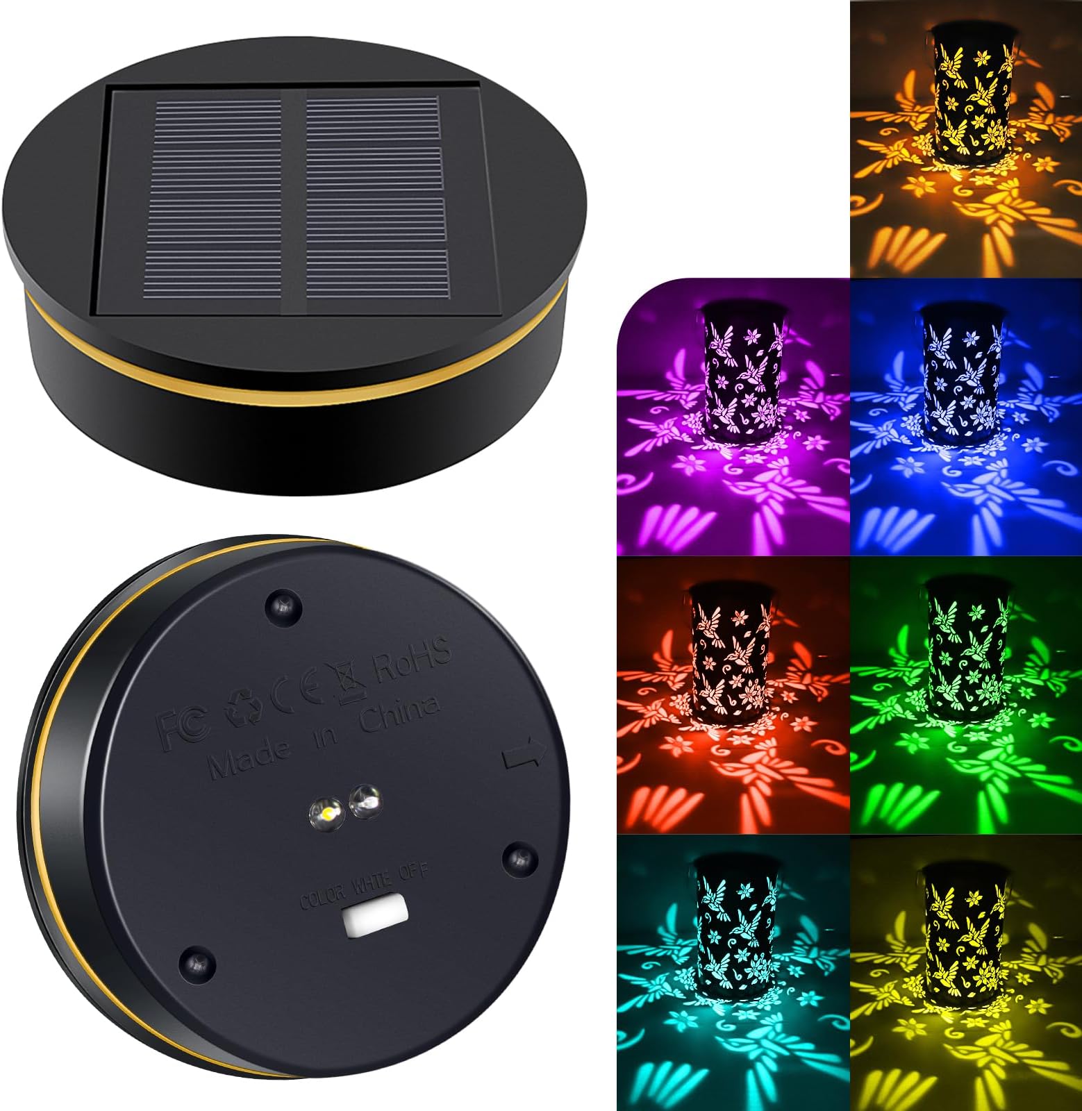 Solar Light Replacement Tops 2 Pack, 8-Color Lantern Parts