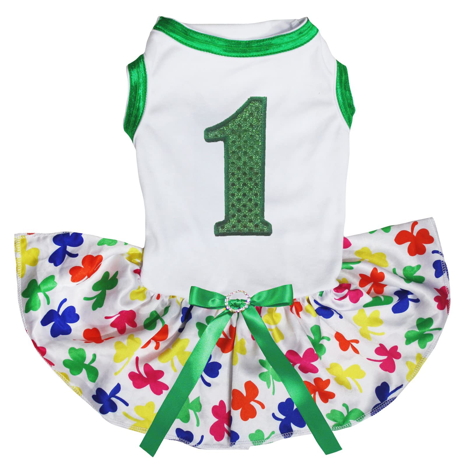 Robe pour chiot avec trèfle arc-en-ciel pour les balades printanières