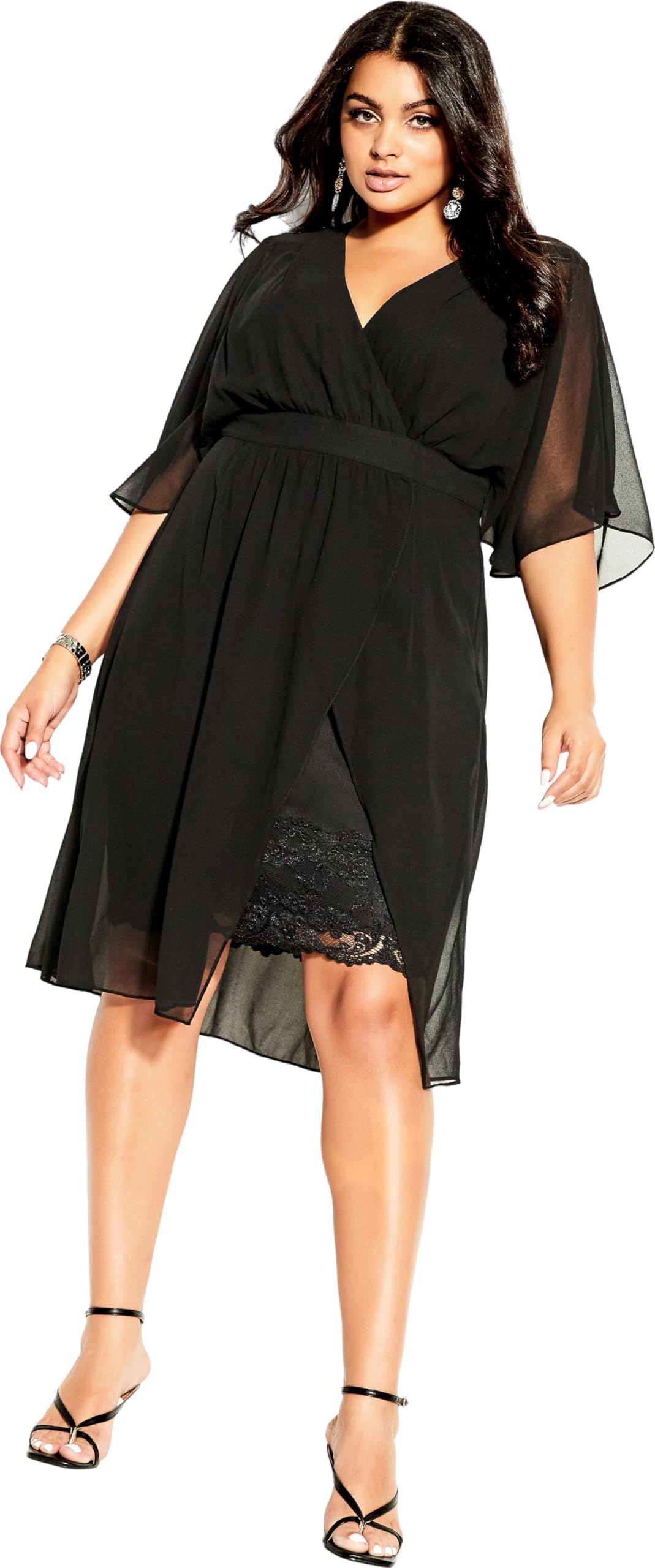 City Chic Women's Apparel Women's City Chic Plus Size Dress Love Affair, Black, 24 Plus