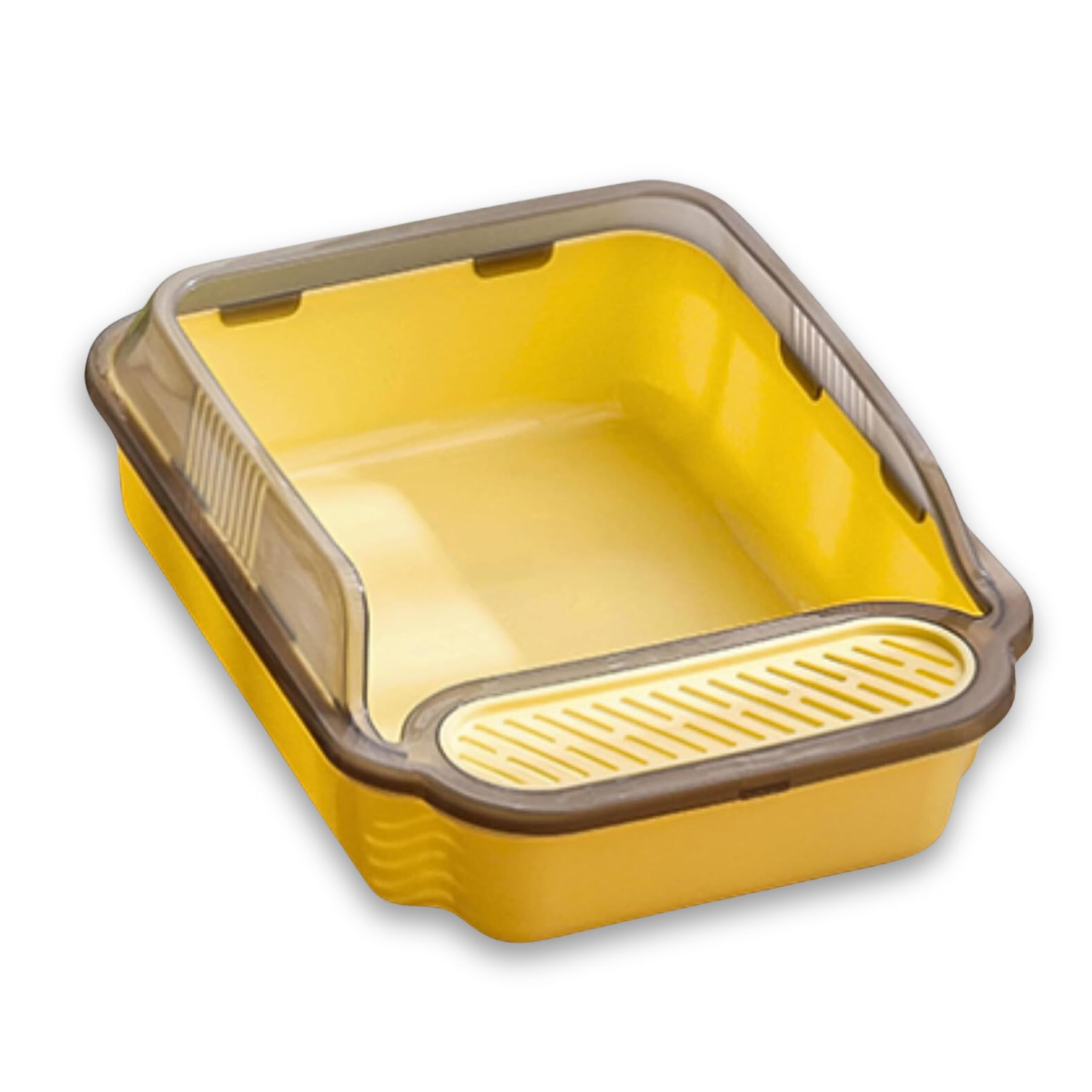 Foodie Puppies Cat Litter Tray with Scooper and Rim for Cats and Kittens - (Candy Tray) (52 x 41 x 18cm) | Durable Semi-Enclosed Tray | Toilet & Potty Training Tray (Colour May Vary)