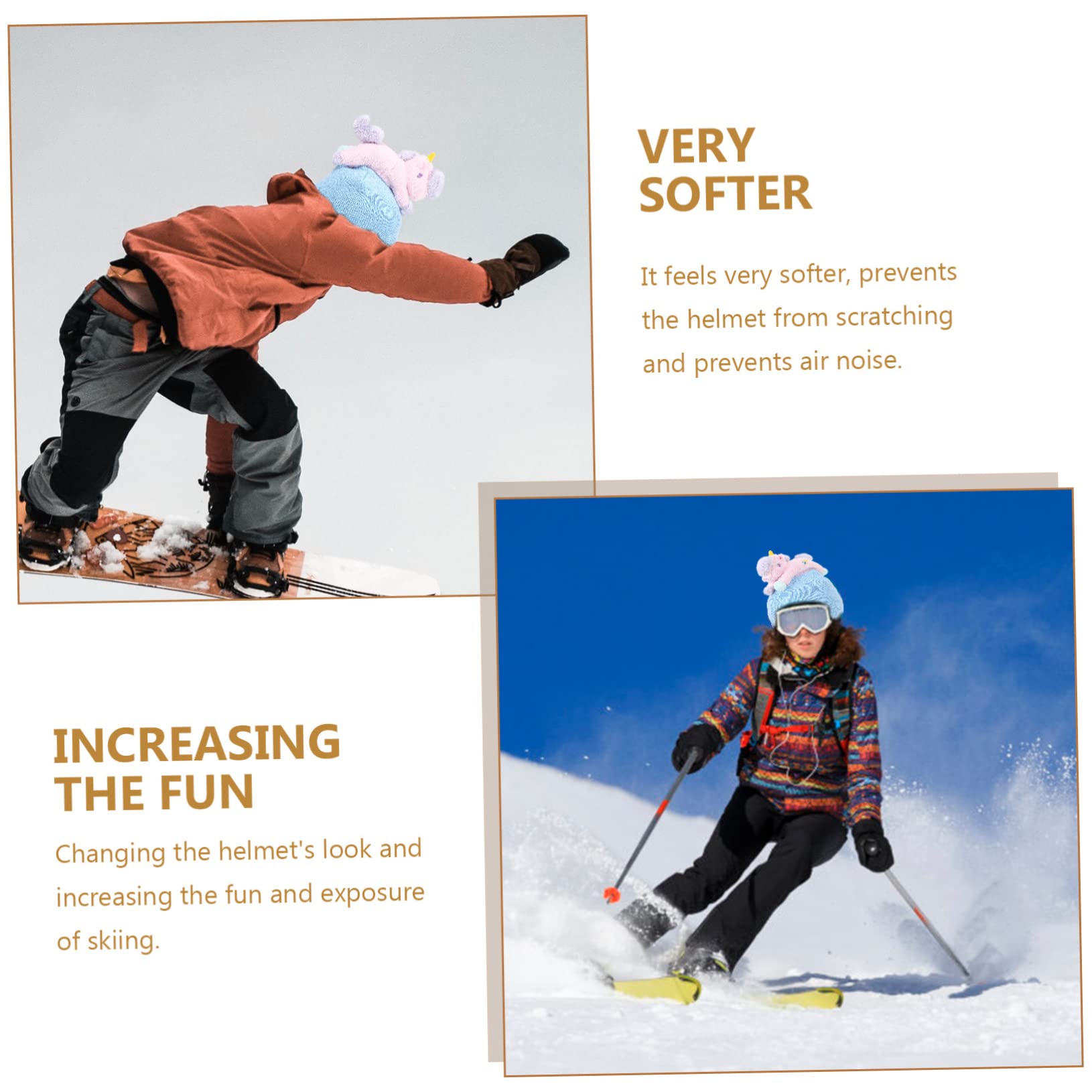 Toyvian Couvre Helmets de Ski Cartoon Élastique Décoratif Protection pour Casque Hiver Accessoires de Ski Extérieur Convient Aux Casques