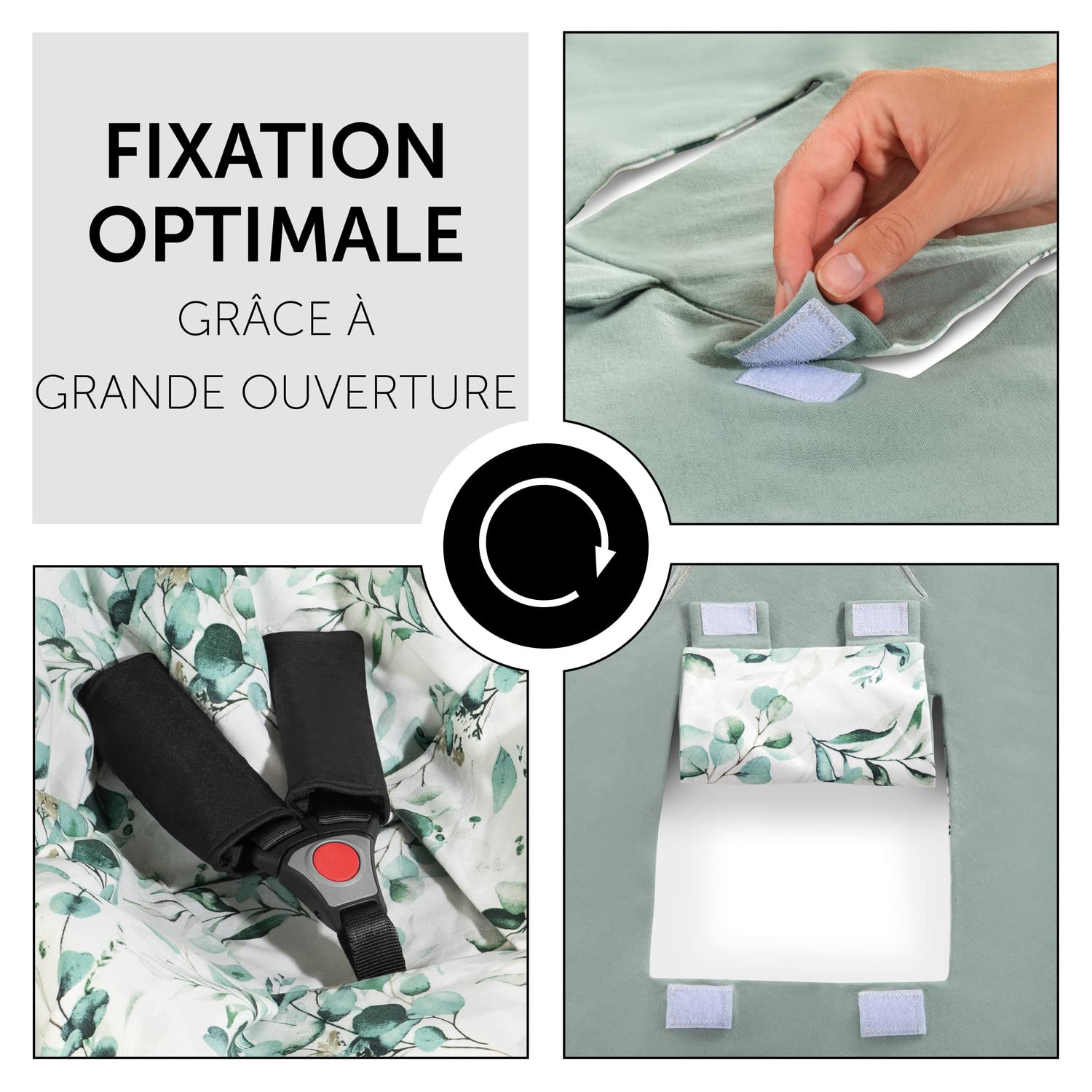 hauck Couverture Enveloppante Bébé - Nid d'Ange Bebe Cosy pour Siege Auto, Poussette, Nacelle avec Harnais 5 Points, Lavable - Vert Menthe (Snuggle N Dream)