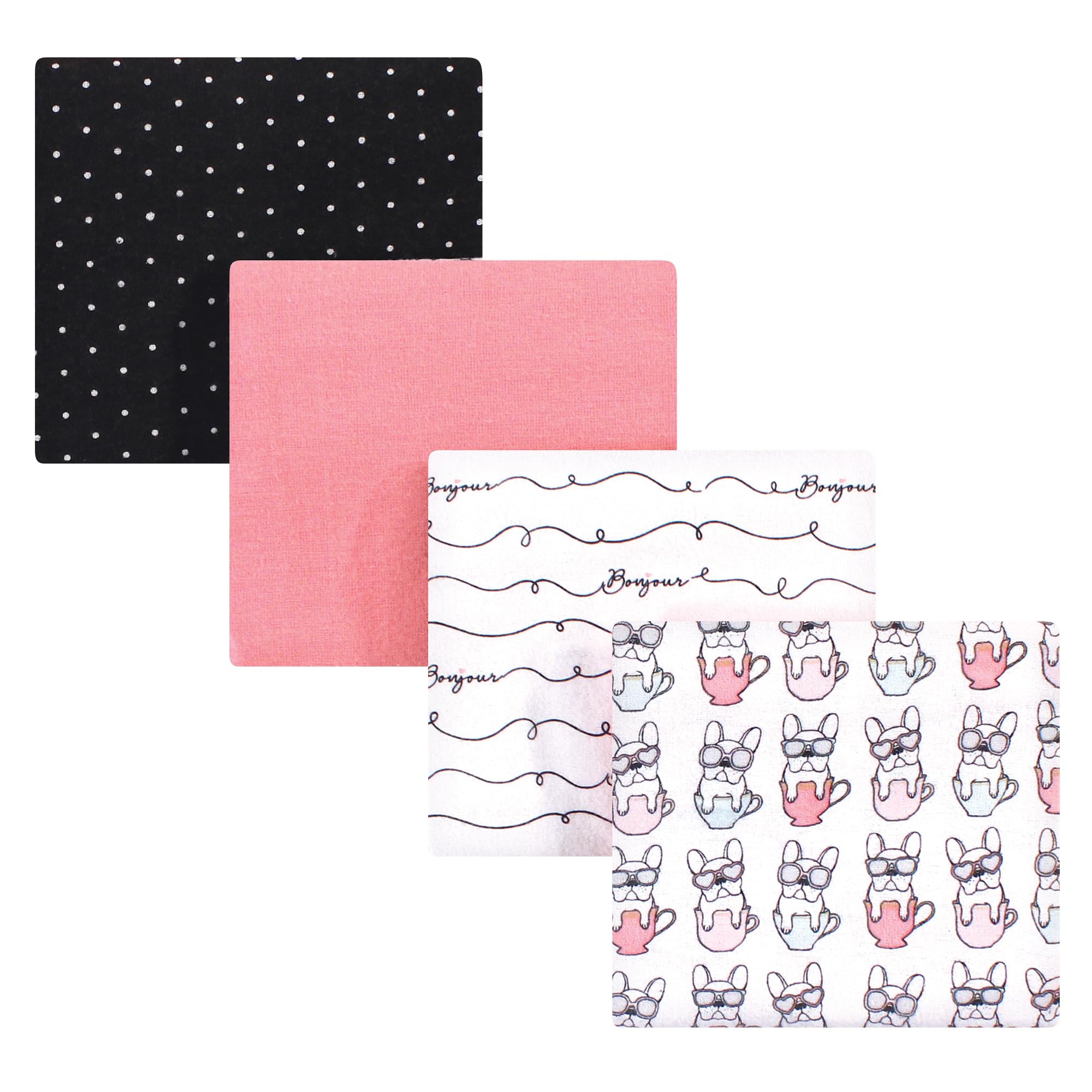 Luvable Friends Little Treasure Flannel Receiving Blankets 4pk