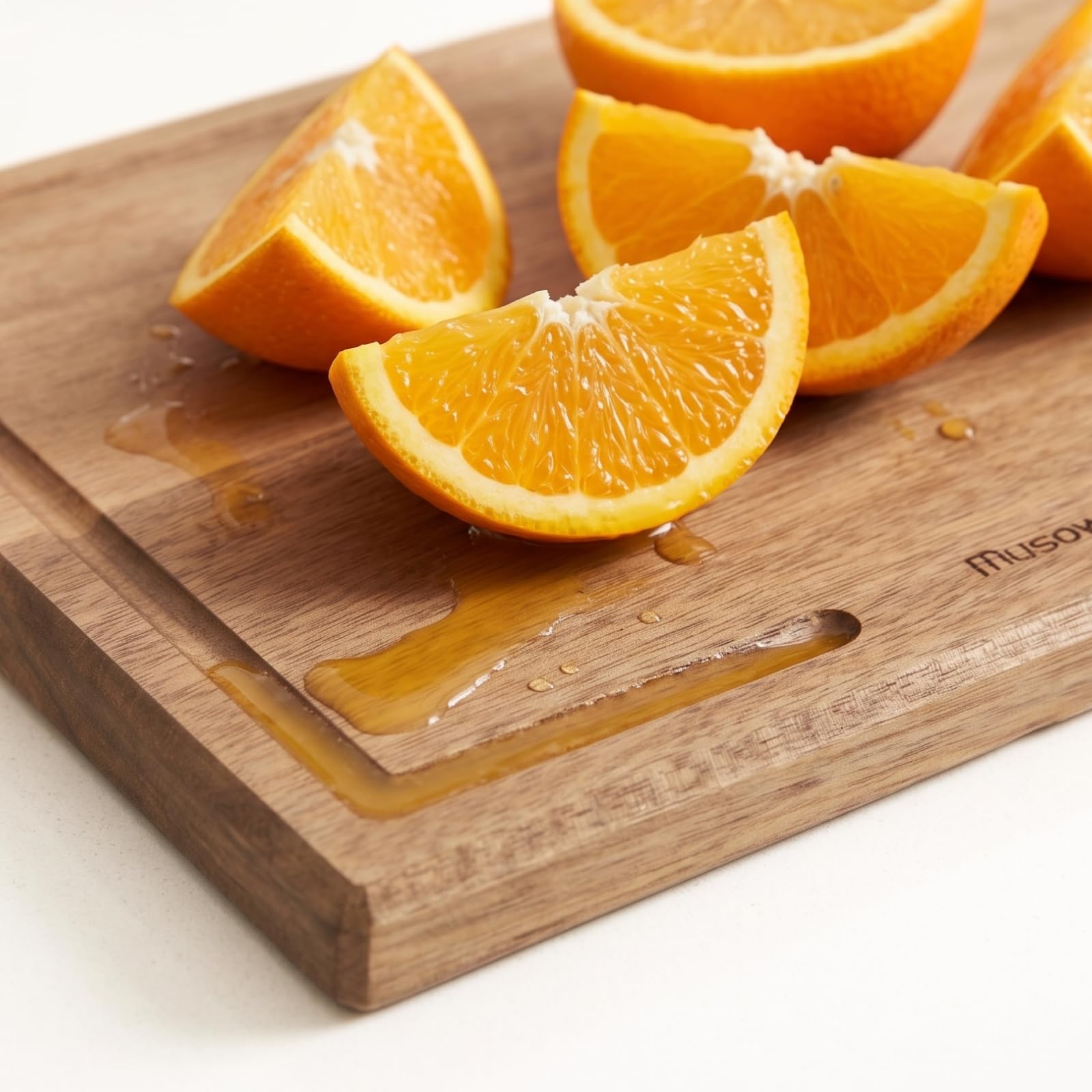 Muso Wood Schneidebrett-Set Akazie Holz 3-teilig mit Ständer (40x30 / 33x24 / 25x18cm) - 2cm Dicke, Saftrille, Messerschonend - Ideales Einweihungsgeschenk