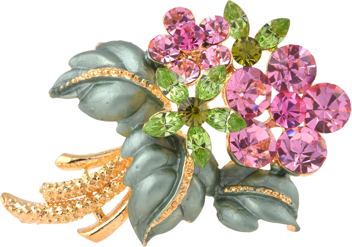 Lisa Hsieh Art Nouveau Enamel Flower Gold Pin Brooch