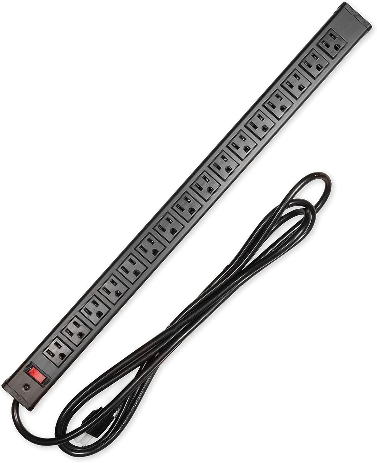 Iron Forge Cable 12 Outlet Heavy Duty Surge Protector Power Strip with Built-in Circuit Breaker, 14/3 SJT Black & Yellow with 9 ft Extension Cord