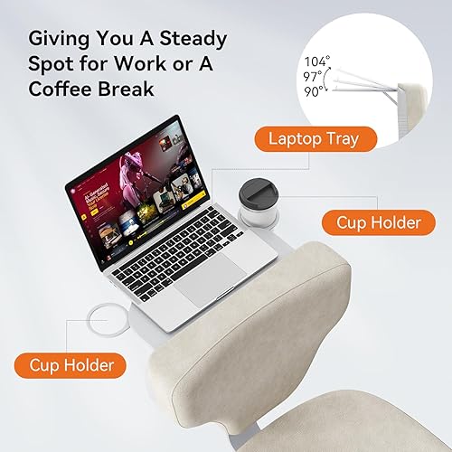 Miniatura 6 de Newtral Freedom-X Silla Criss Cross con Ruedas - Silla de Oficina de Piernas Cruzadas Multiposición con Bandeja para Portátil, Silla Ergonómica