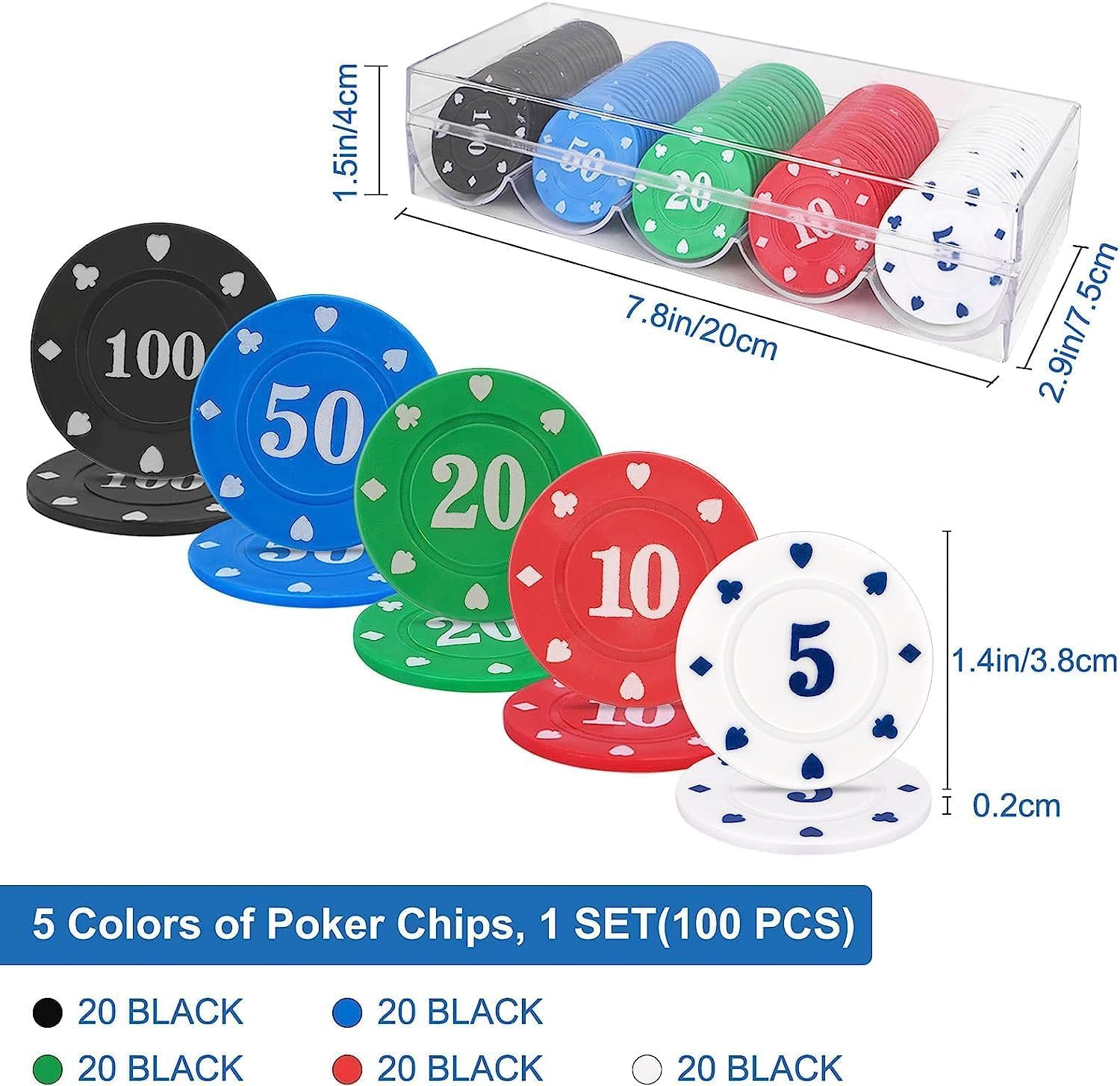 HAKITAROOM Set Di 100 Gettoni Didattici In Plastica Opaca, Mini