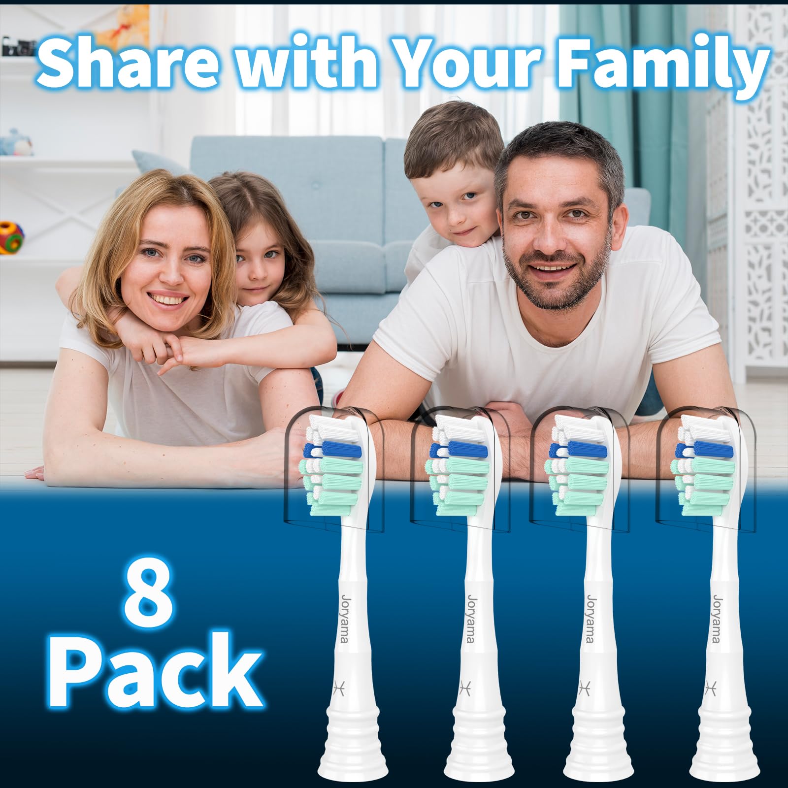 Cabezales de repuesto para cepillos de dientes Philips Sonicare, cabezal de cepillo de repuesto eléctrico compatible con cepillo de dientes eléctrico Phillips Sonicare, paquete de 8