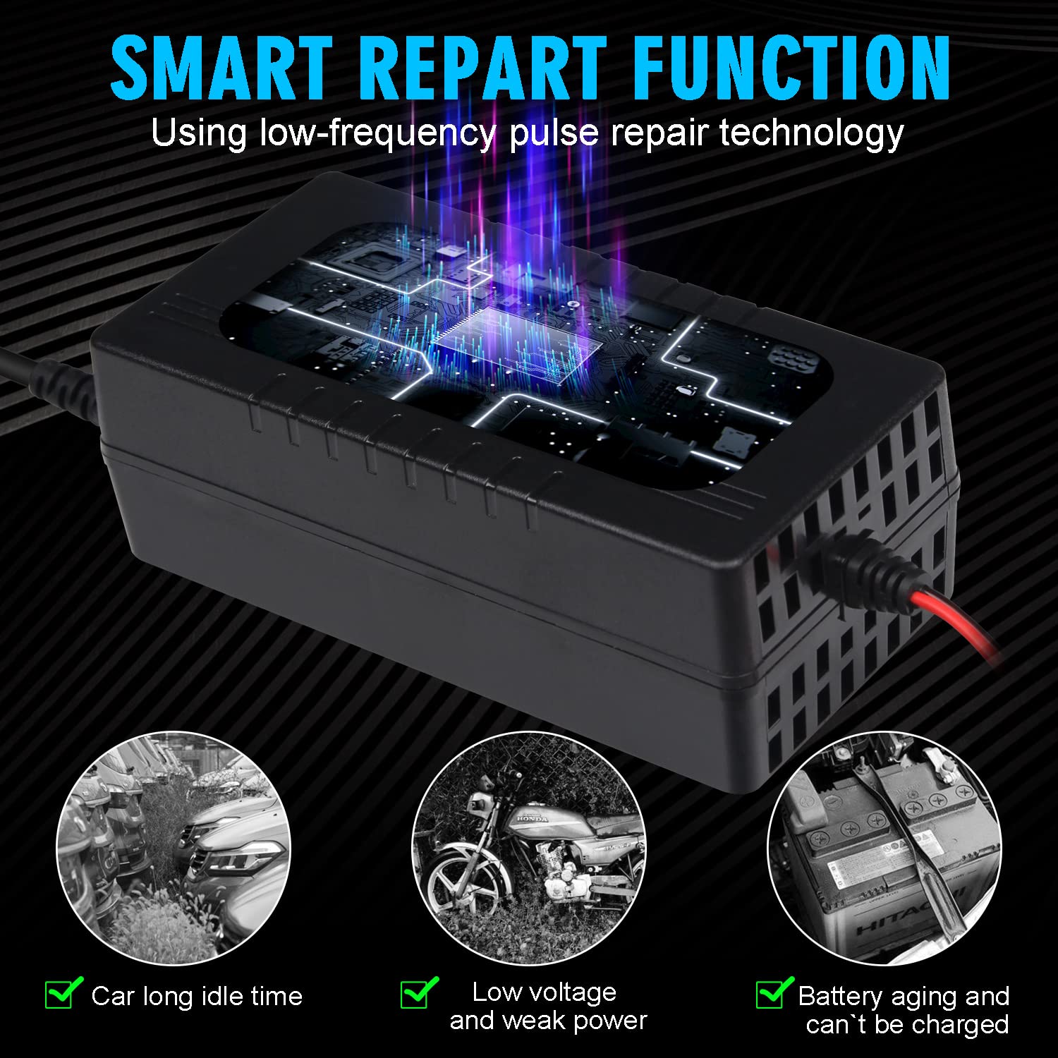 Lithium LifePO4 Battery Charger 24V, 29.2V 10A 24V Lithium Iron Phosphate Multi-Stage Trickle Charger and Maintainer for Rechargeable Car RV Marine Boat Deep Cycle Safety Protection Batteries