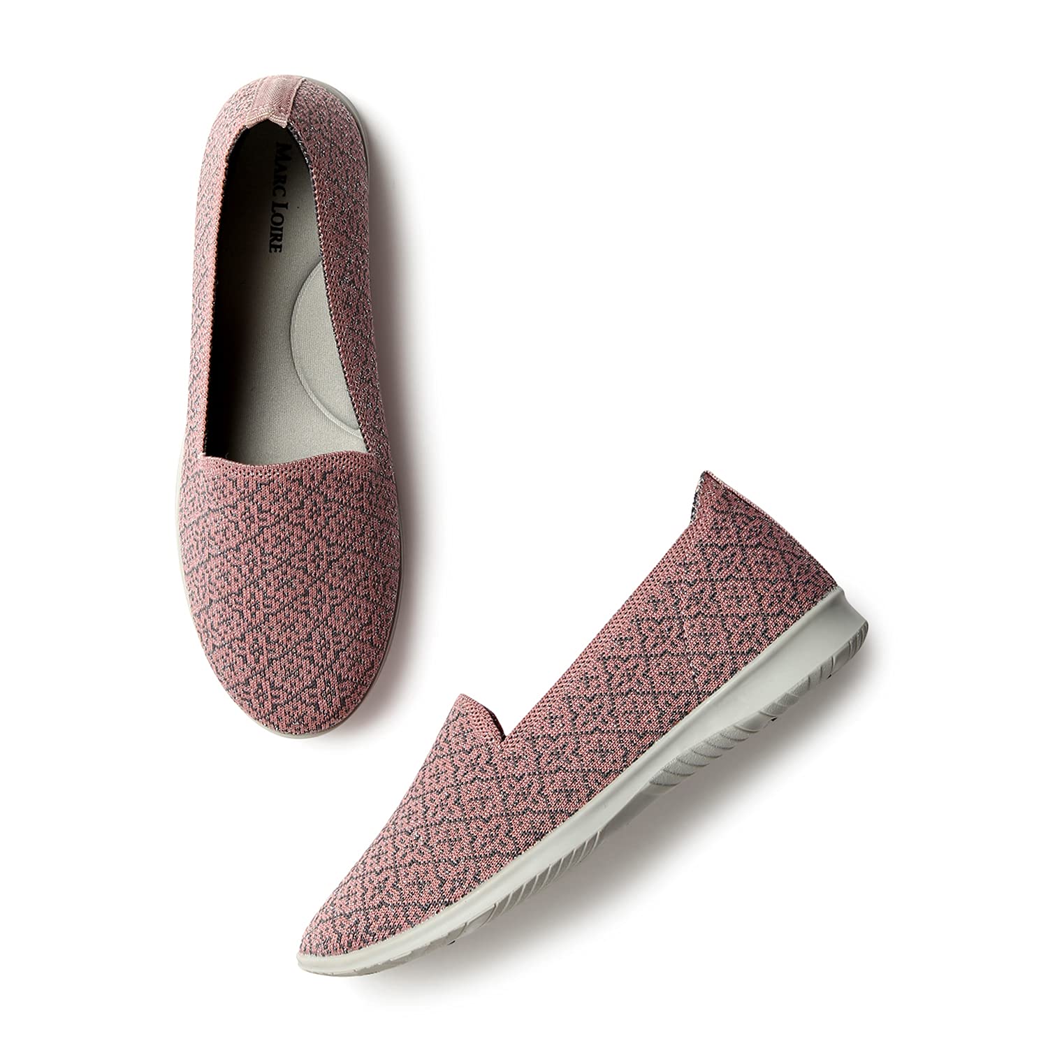 Marc Loire Womens Athleisure Lightweight Knitted Active Wear Slip-On Shoes for Daily Walking (Onion, 3) (B099S1PN5S) Amazon Price History, Amazon Price Tracker