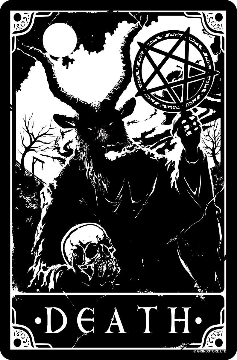 Deadly Tarot Nc - Death Small Tin Sign 15 X 10Cm