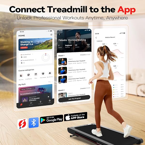 Sperax Walking Treadmill Pad with APP, 3 in 1 Under Desk Treadmill, 400W Low Noise Walking Vibration Pad with Remote Control,Portable Treadmills for Home Office - 2