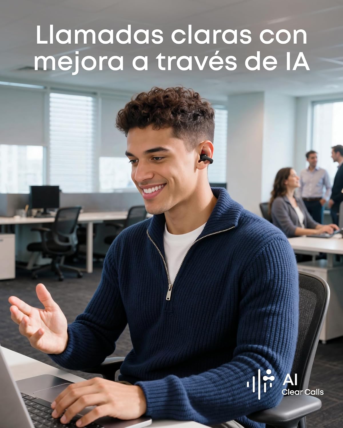 Soundcore C50i de Anker, Auriculares Abiertos, Auriculares con Clip, diseño FlexiClip, Drivers de 12 mm con Graves potentes, Llamadas nítidas con IA, 28 h de Uso, Ajuste Seguro, IP55, Bluetooth 6.0 5
