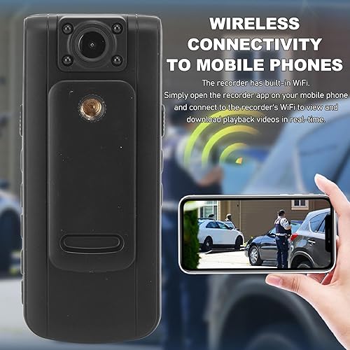 Miniatura 4 de Videocámara gastada del cuerpo, cámara desgastada del cuerpo del bolsillo Conexión WiFi de la aleación de aluminio ABS noche para la oficina