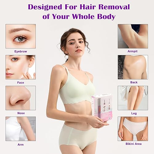 Miniatura 2 de Maquinilla de afeitar eléctrica para mujer, afeitadora 4 en 1 para cabello púbico, húmedo, seco, sin cordón, recortadora de bikini para mujer,