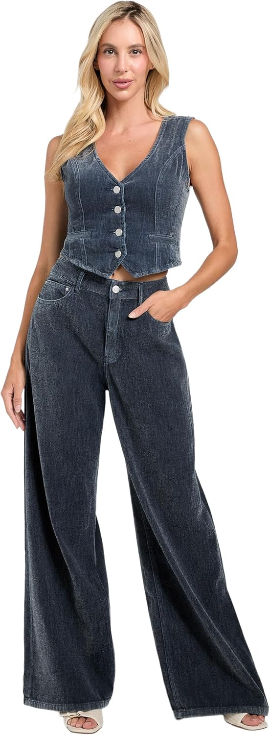 GUESS Women's Eco Adele Denim Vest