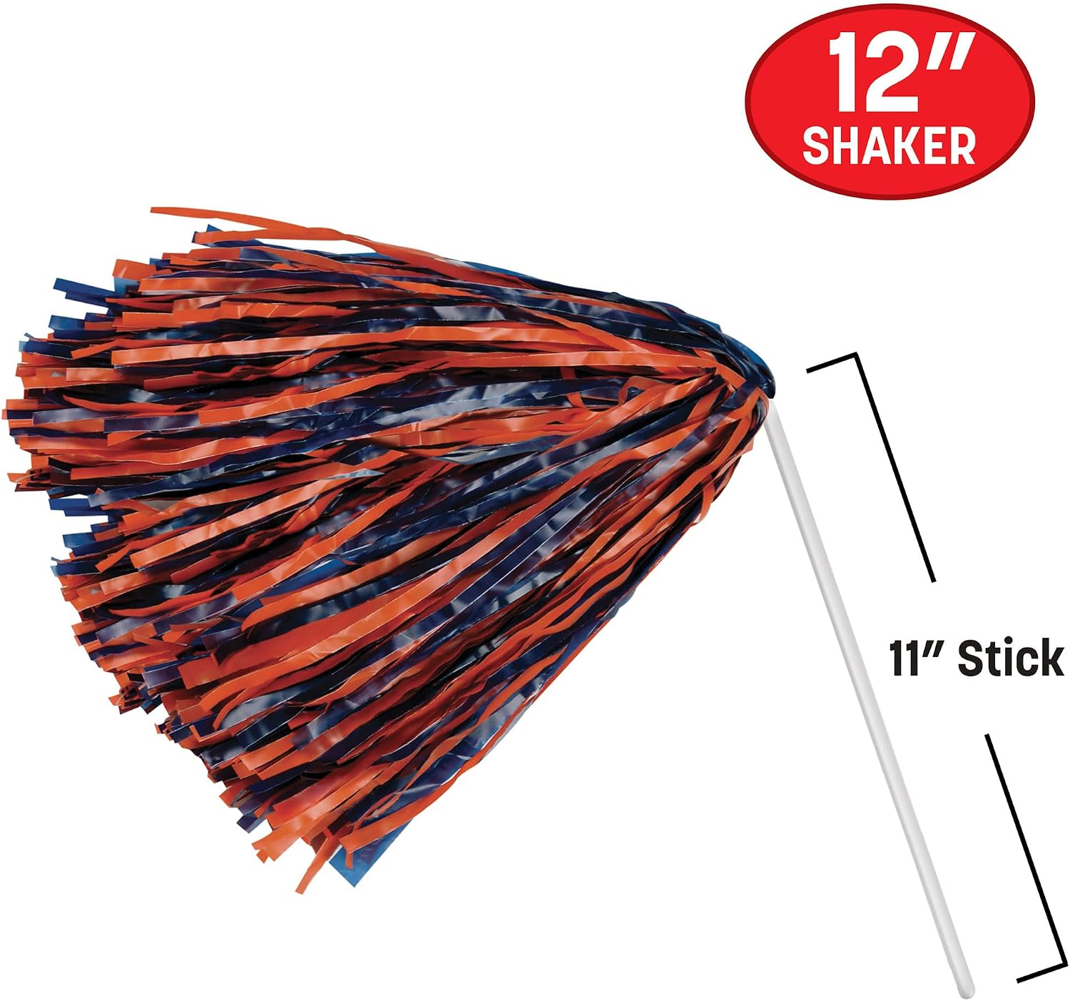 Beistle Blue and Orange Poly Shakers, 2-Count, Cheerleading Pom-Poms for Sports Events, Football Days, Pep Rallies, Showing Spirit, and Team Pride Celebrations, 12” x 11” image 2