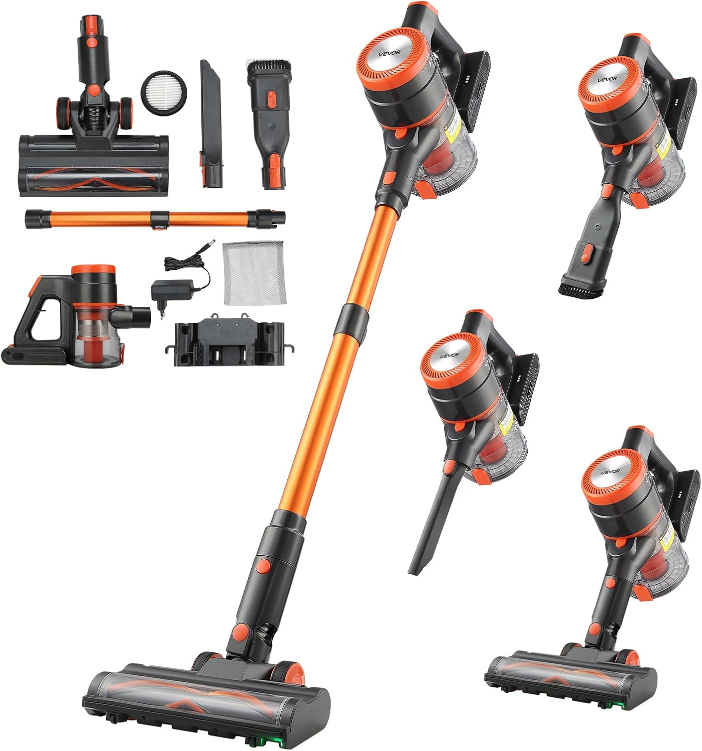 VEVOR F04 cordless stick vacuum cleaner with LED display