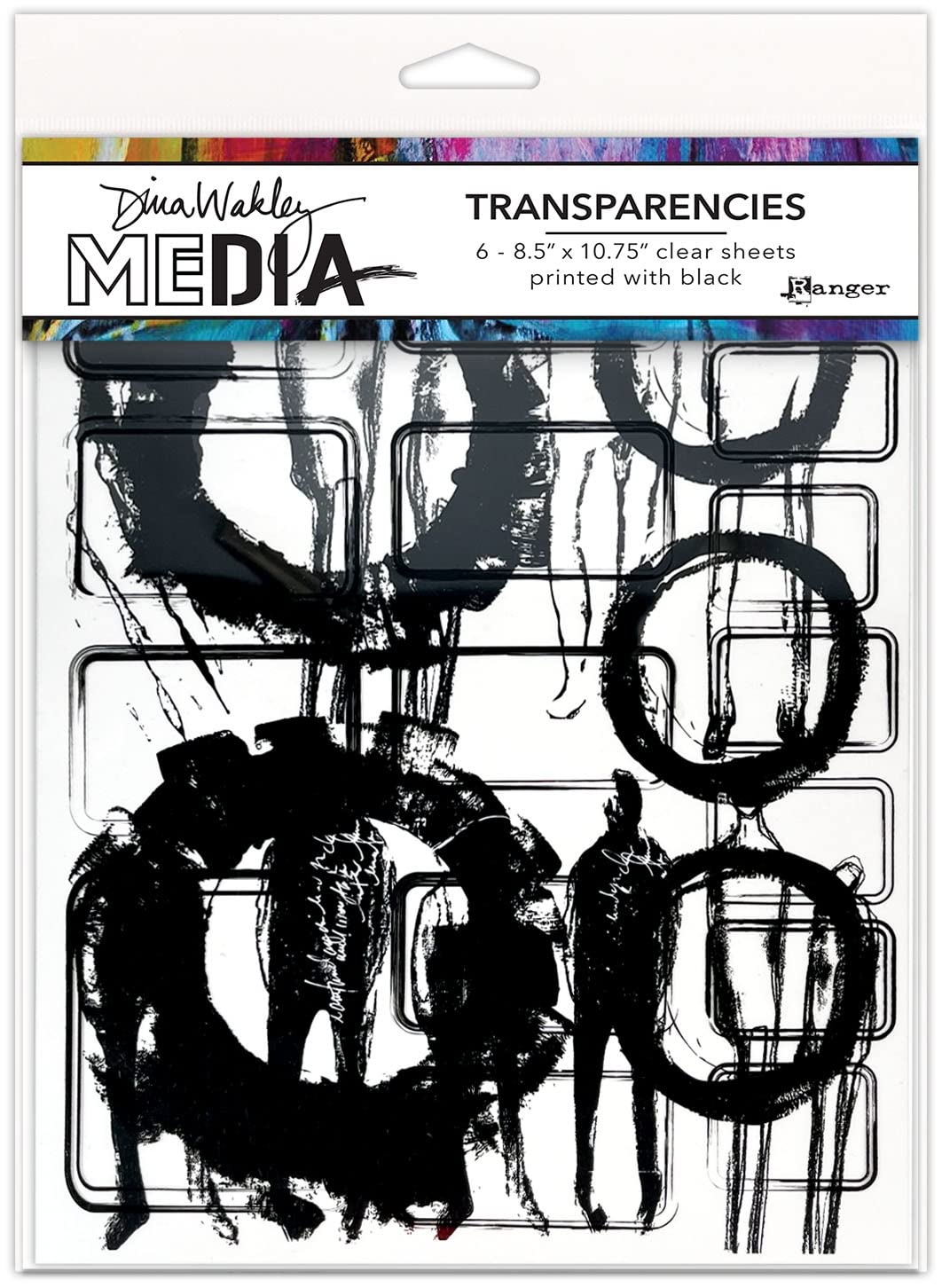 Ranger Dina Wakley Media Transparencies 8.5"X10.75" 2/Pkg-Frames & Figures Set 1