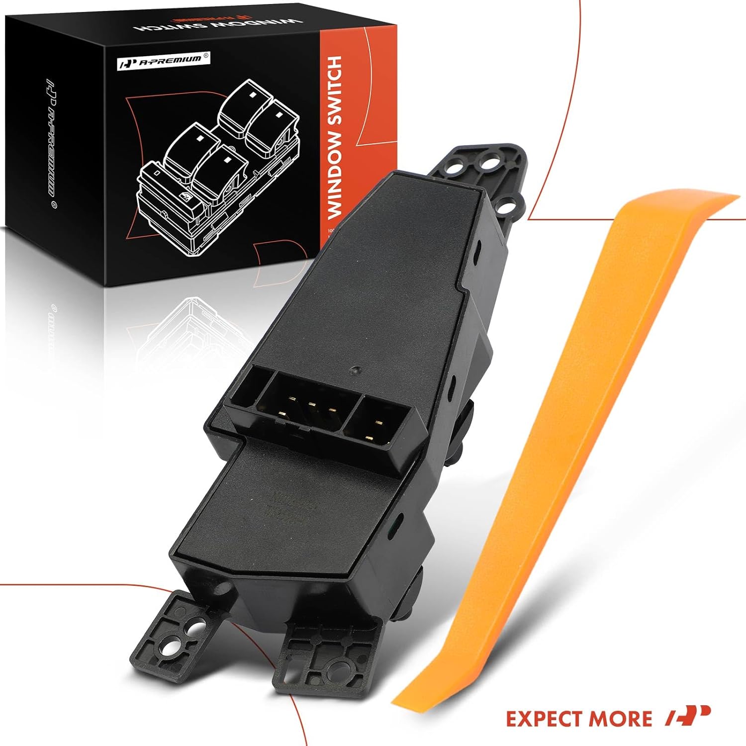 A-Premium Master Power Window Switch Compatible with Chrysler Sebring 2001 2002 2003 2004 2005 2006, Convertible only, with 4-Button, Front Left Driver Side, Replace# 4608558AA