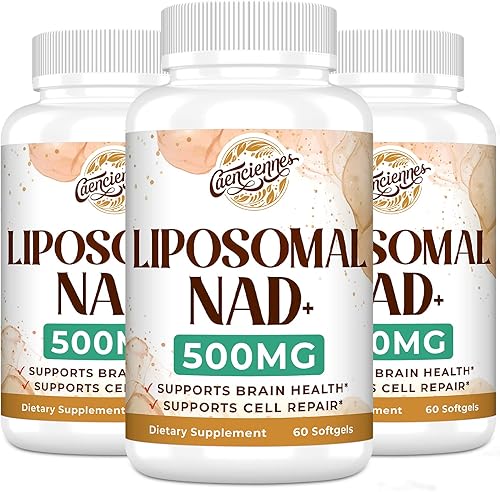 Miniatura 9 de Suplemento liposomal NAD+ de 500 mg, suplemento True NAD Plus, absorción superior, aumenta el NAD+ más eficiente que la ribósido de nicotinamida