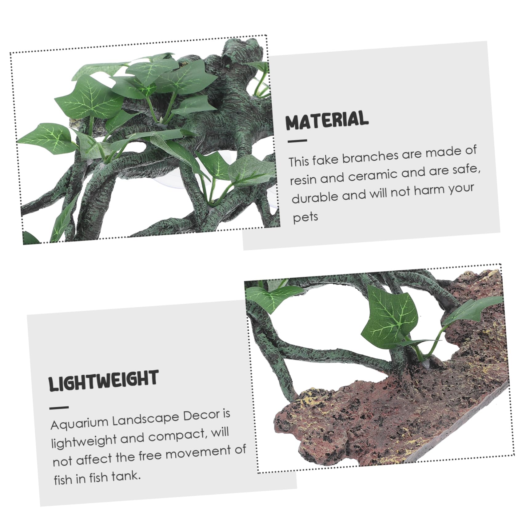 Yardwe Ramo Artificiale in Resina Decorazione Per Acquario Ramo Albero Pianta Artificiale Da Te Accessori Per Acquari Per Rettili Sfondo Per Acquari Per Rettili