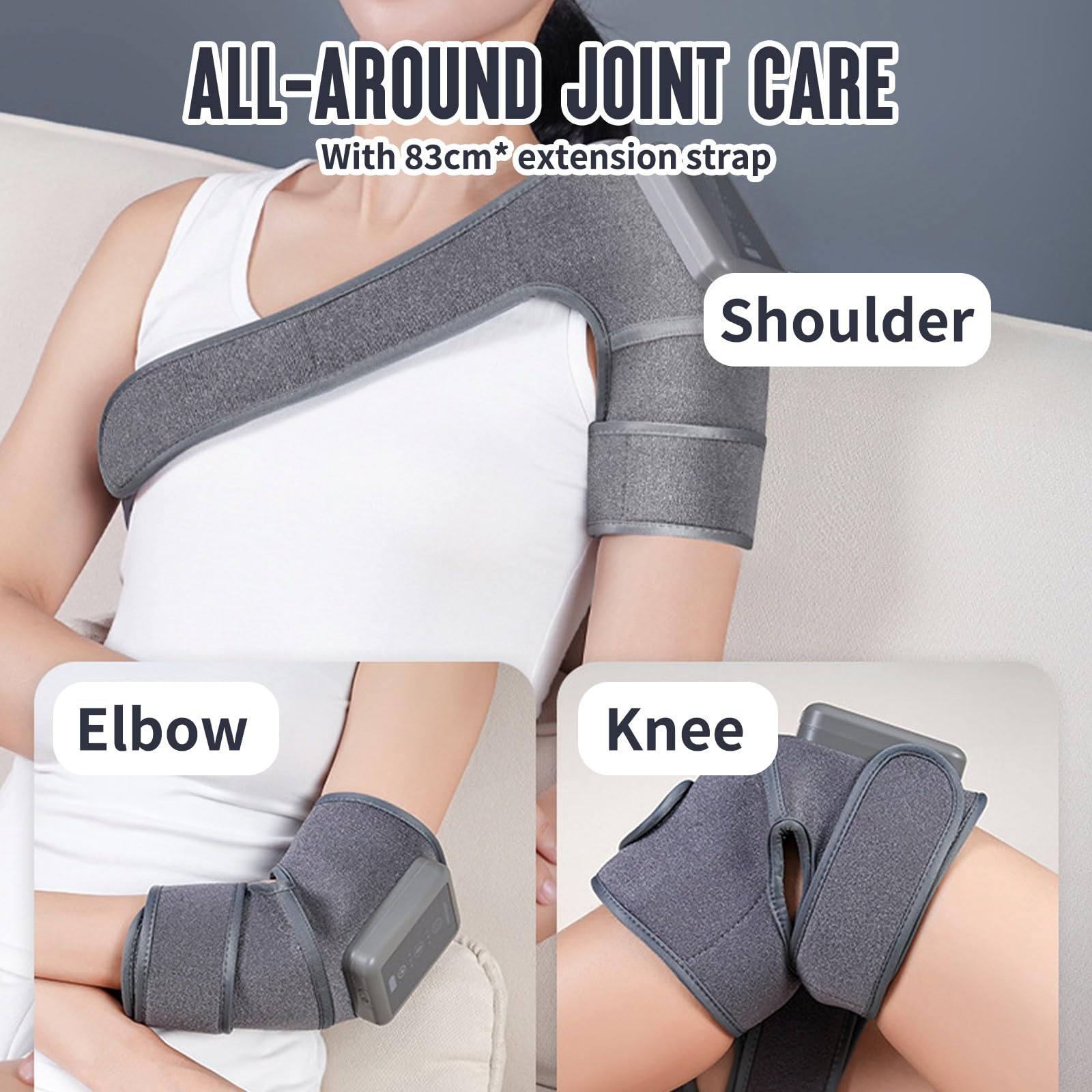 Masajeador de Rodilla, Calor infrarrojo lejano, Rodillera calentada, Adecuado para Rodillas, Hombros y Codos, Masaje y compresa Caliente, compresa Caliente con ajenjo, Control táctil