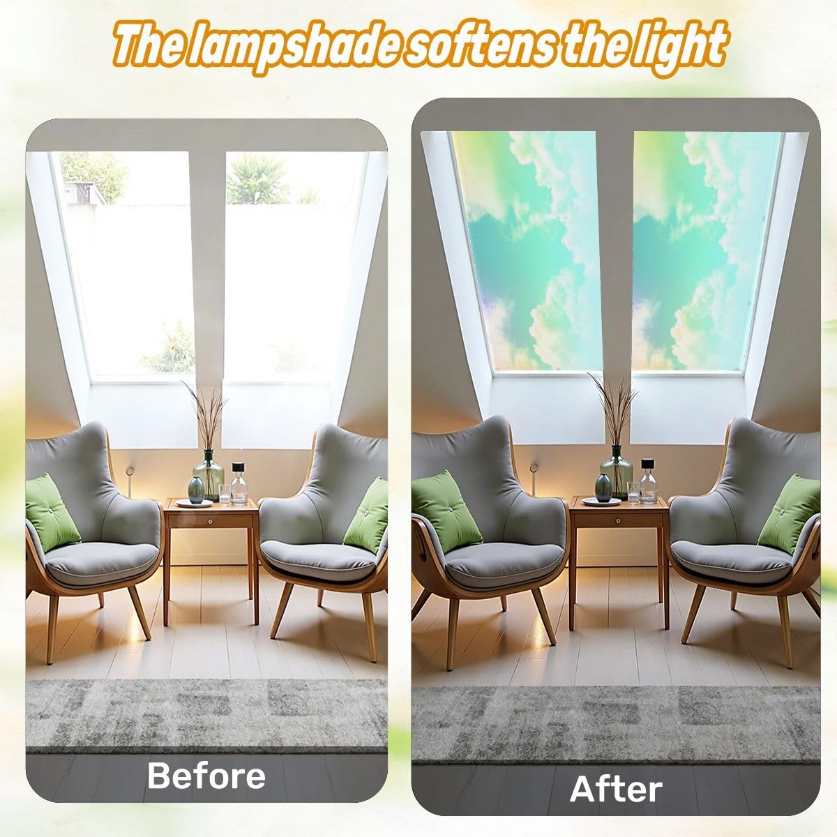 Fluorescent Light Covers for Ceiling Lights Fantasy Cloudy Sky Pastel Color Easy to Install Magnetic Light Filter for Classroom Office Hospitals School Home Decor