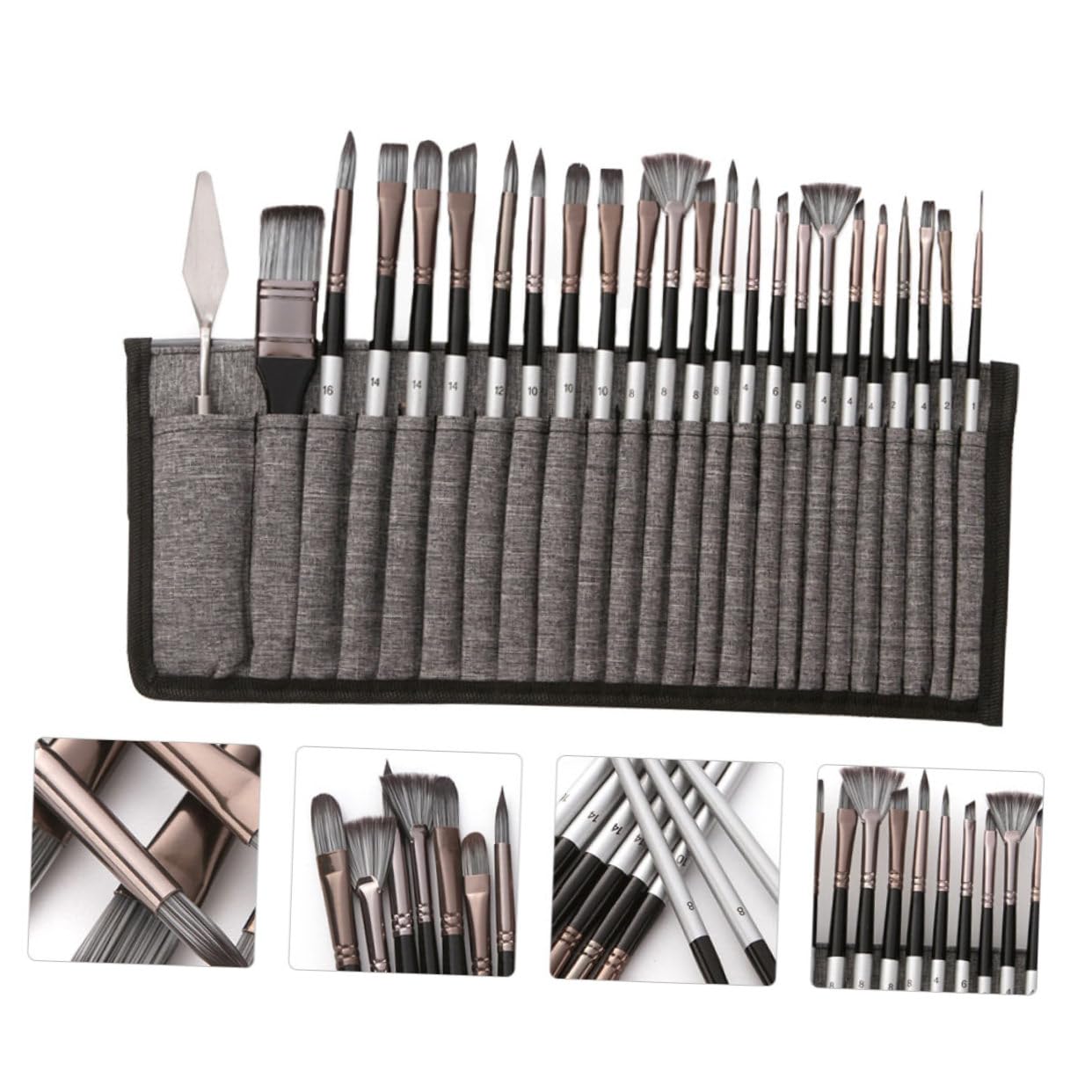 Homoyoyo 24piezas Pinceles de Nailon con Cerdas para Pintar y Dibujar Kit de Pintura para Acuarela y Dibujo de Acuarela con Bolsa para Almacenamiento